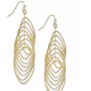 INC International Concepts Navette Multi-Ring Drop Earrings